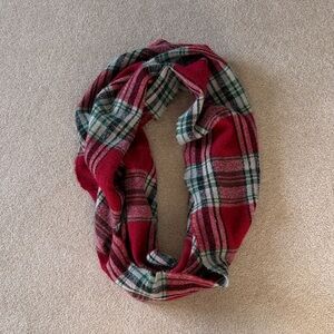 Red and Green Plaid infinity scarf